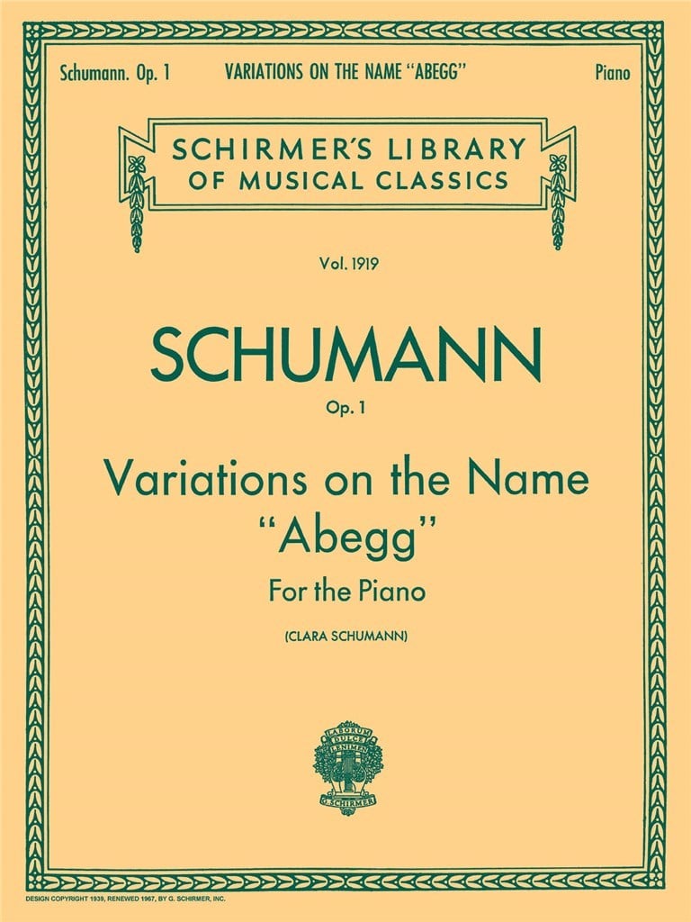Variations on the Name Abegg, Op. 1
